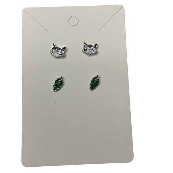 Raccoon set earrings - Picture 1 of 3